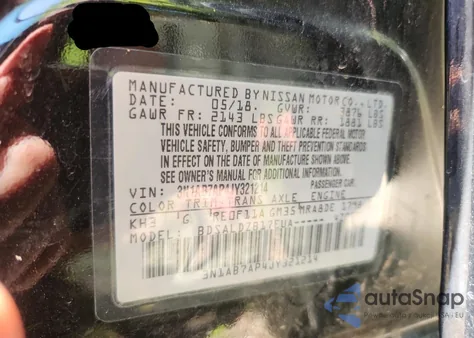 2018 Nissan Sentra S from USA, damaged, VIN 3N1AB7AP4JY321214